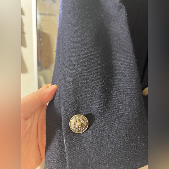 Ralph Lauren Polo 100% Wool Embroidered Esquerian Double Breasted Blazer Size 0. - Picture 9 of 11